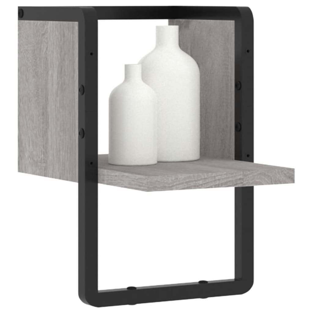 vidaXL Regal Wandregal mit Stange Grau günstig online kaufen