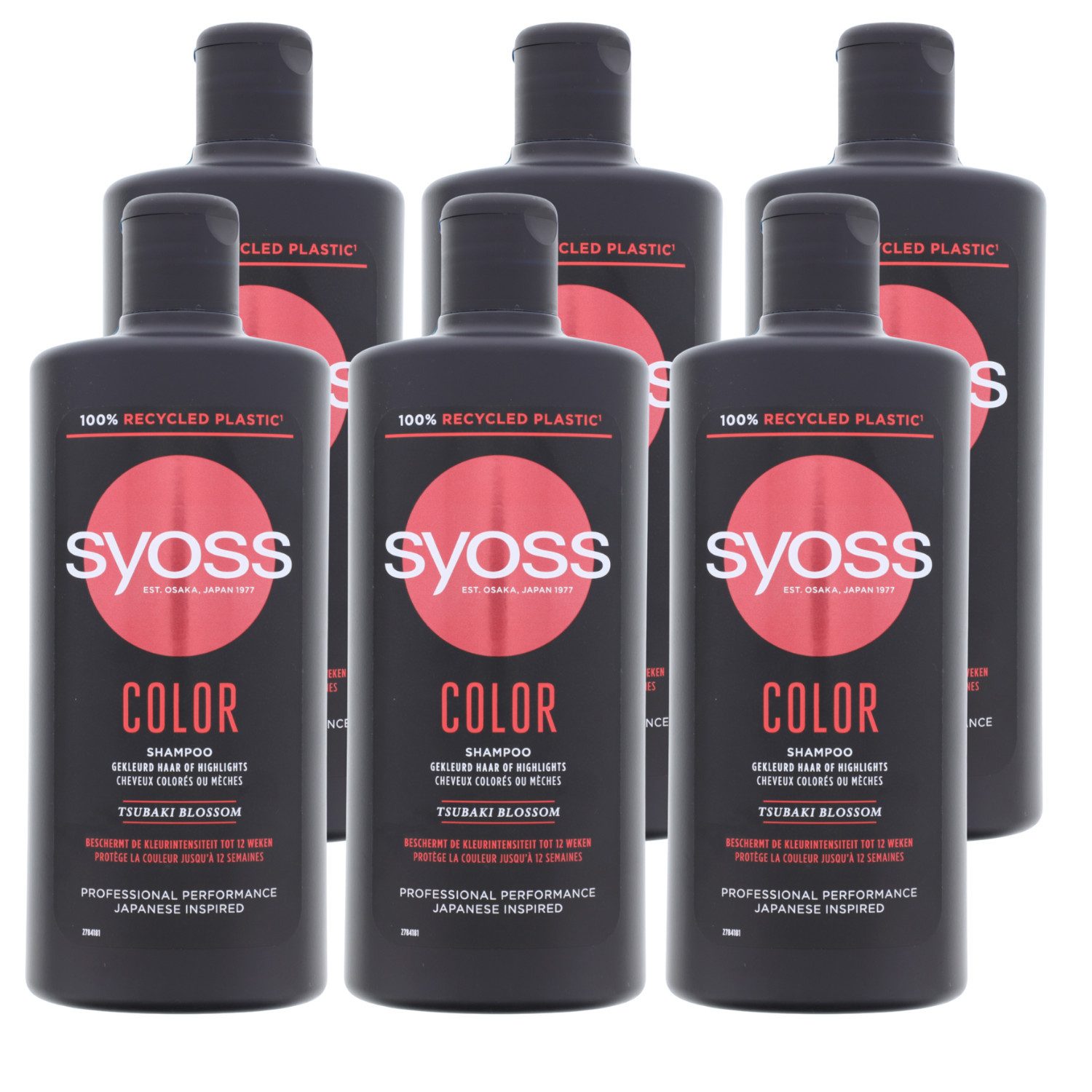 Syoss Haarshampoo 6 x Syoss Shampoo Color jeweils 440ml für Gefärbtes & Gesträhntes Haar