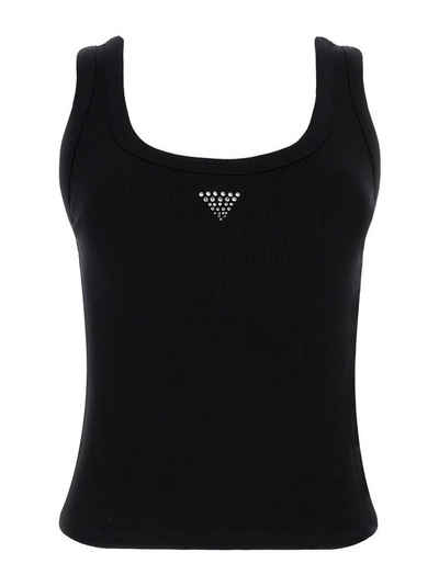 Guess T-Shirt Damen Tanktop TRIANGLE BLING RIB TANK (1-tlg)