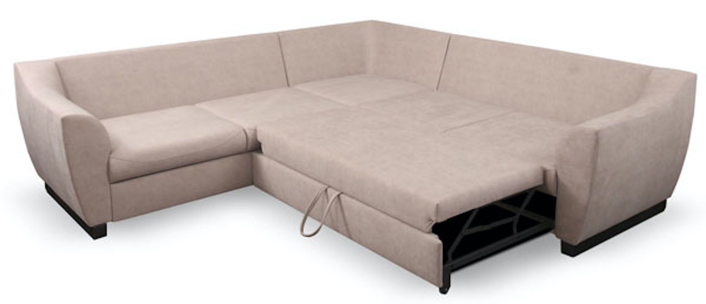 und Feldmann-Wohnen Farbe und Schlaffunktion Ecksofa Lagos, Ausführung wählbar blau 245cm mit Bettkasten