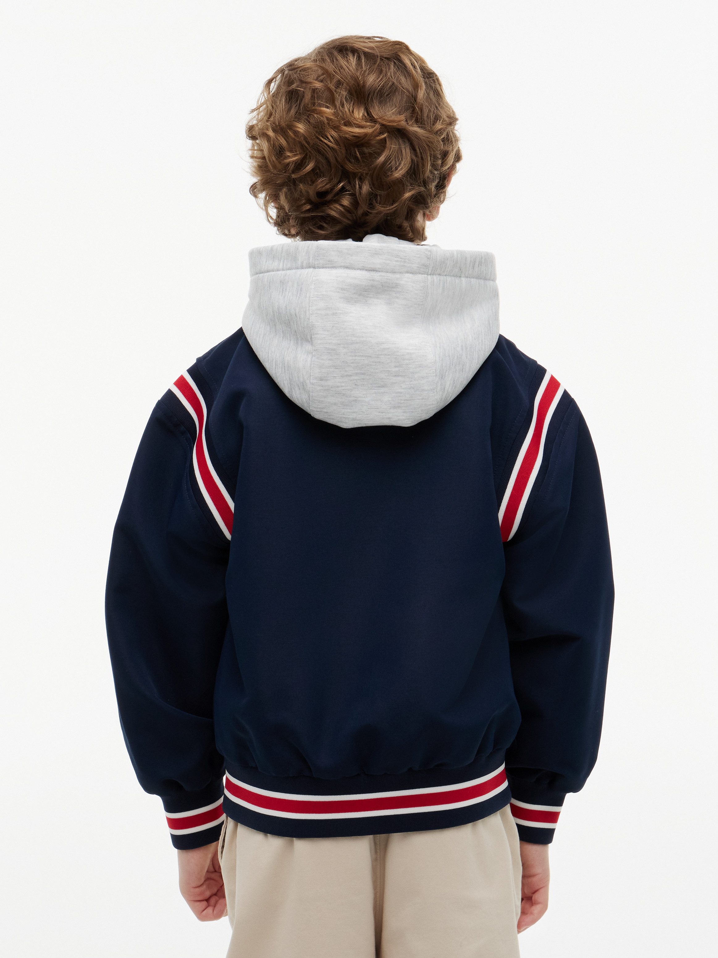 Tommy Hilfiger Bomberjacke abnehmbare Kapuze, Regular Fit, Kinder bis 16 Jahre – Bild 4 von 5