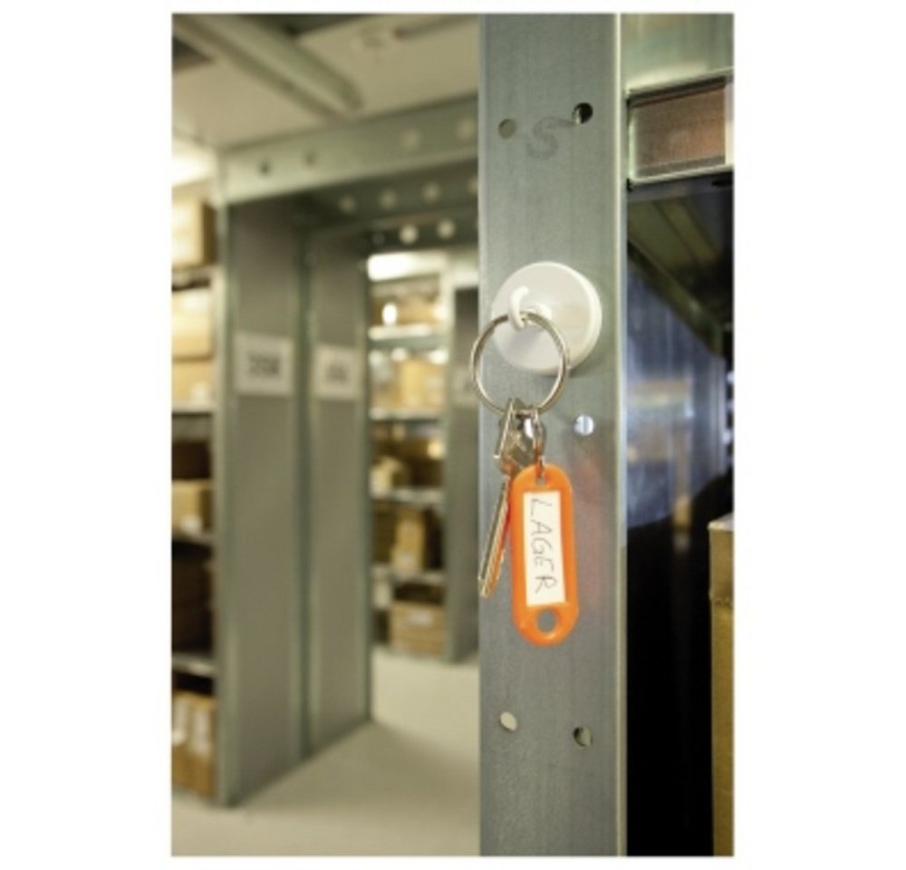 Thumbnail - magnetoplan® Magnet magnetoplan Hakenmagnet 47 mm rund, mit Haken Weiß 1 St. 52647