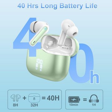 xinwld Kabellos Bluetooth 5.3 IP7 Wasserdicht Ohrhörer LED Anzeige In-Ear-Kopfhörer (Energiesparende Technologie für ein Gefühl von Freiheit und Energie., mit 4 ENC Noise Cancelling Mic, Tiefer Bass Wireless Earbuds 40Std)