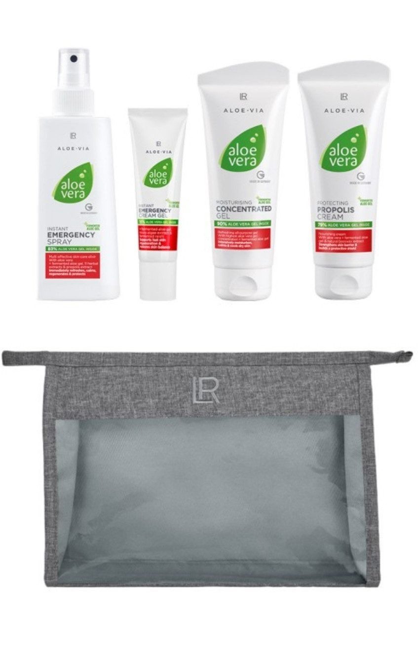 LR Pflege-Geschenkset, 4-tlg., Set mit bis 90% Aloe Vera, Spray, Gel & Creme kombiniert