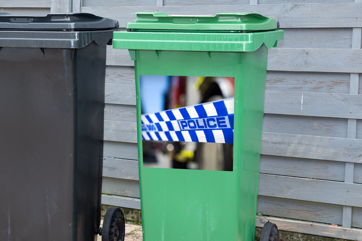 MuchoWow Polizei-Reifen (1 Mülleimer-aufkleber, Wandsticker St), Sticker, Mülltonne, Abfalbehälter Container,
