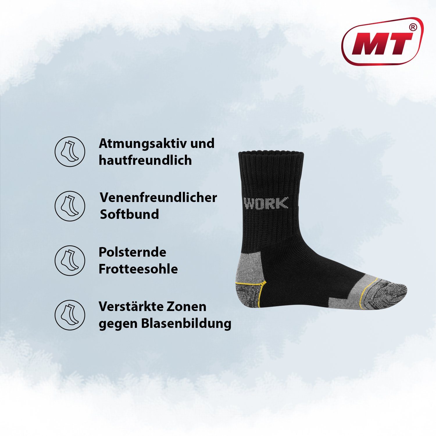 MT Arbeitssocken Herren Arbeits-/Freizeitsocken (6/12 Paar) Robuste Work Socken