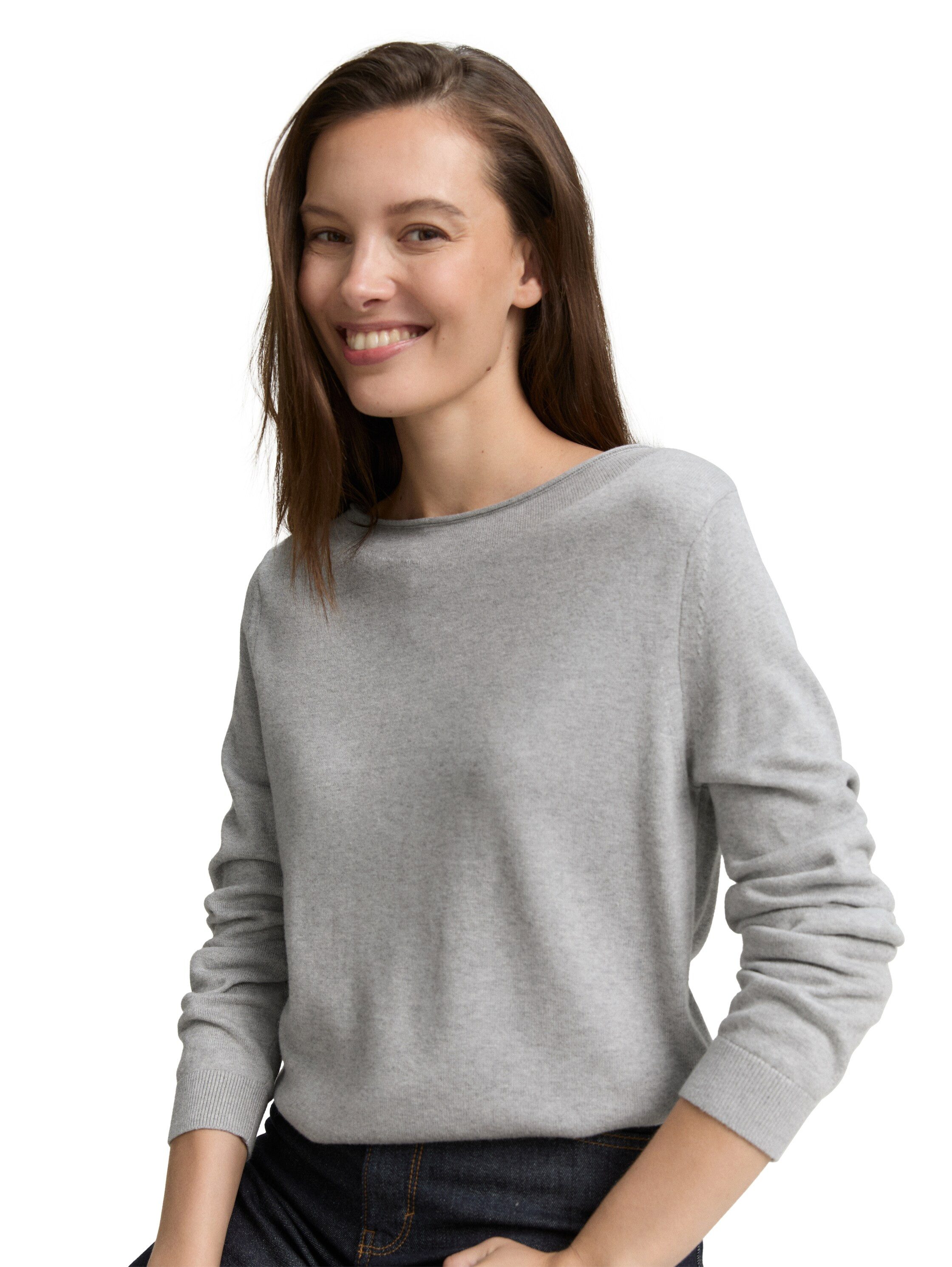 TOM TAILOR Strickpullover mit U-Boot Ausschnitt günstig online kaufen