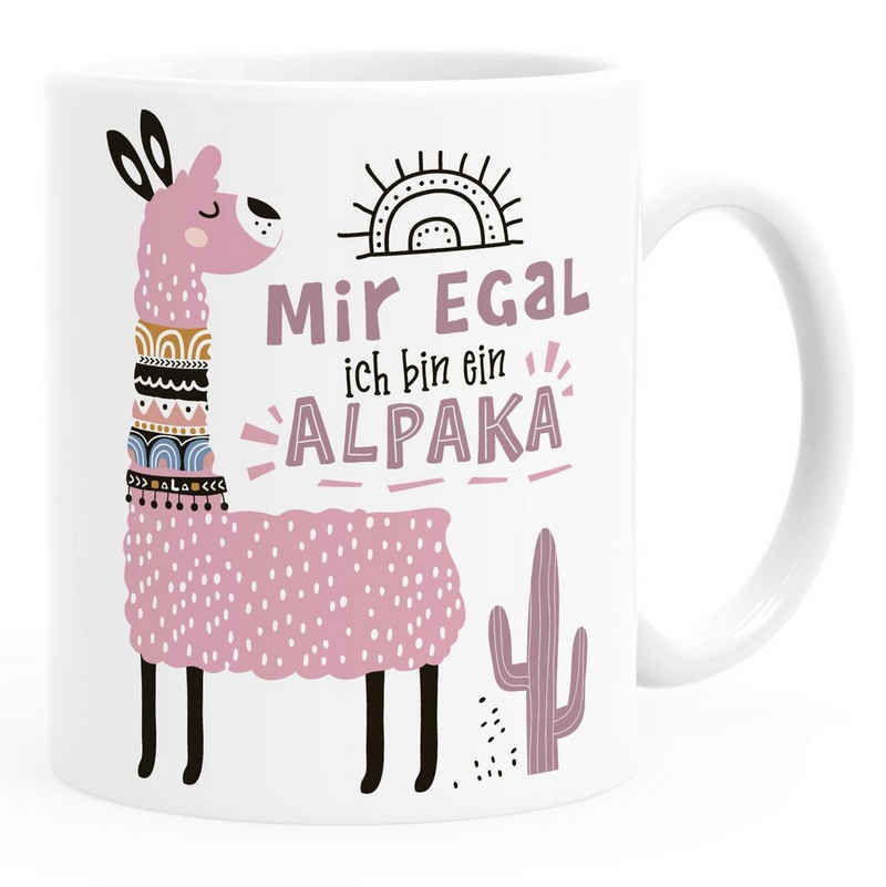 SpecialMe Tasse Kaffeetasse Spruch Mir egal ich bin ein Alpaka - Alpaka-Motiv Lama Geschenk Alpaka-Liebhaber Bürotasse SpecialMe®, Keramik
