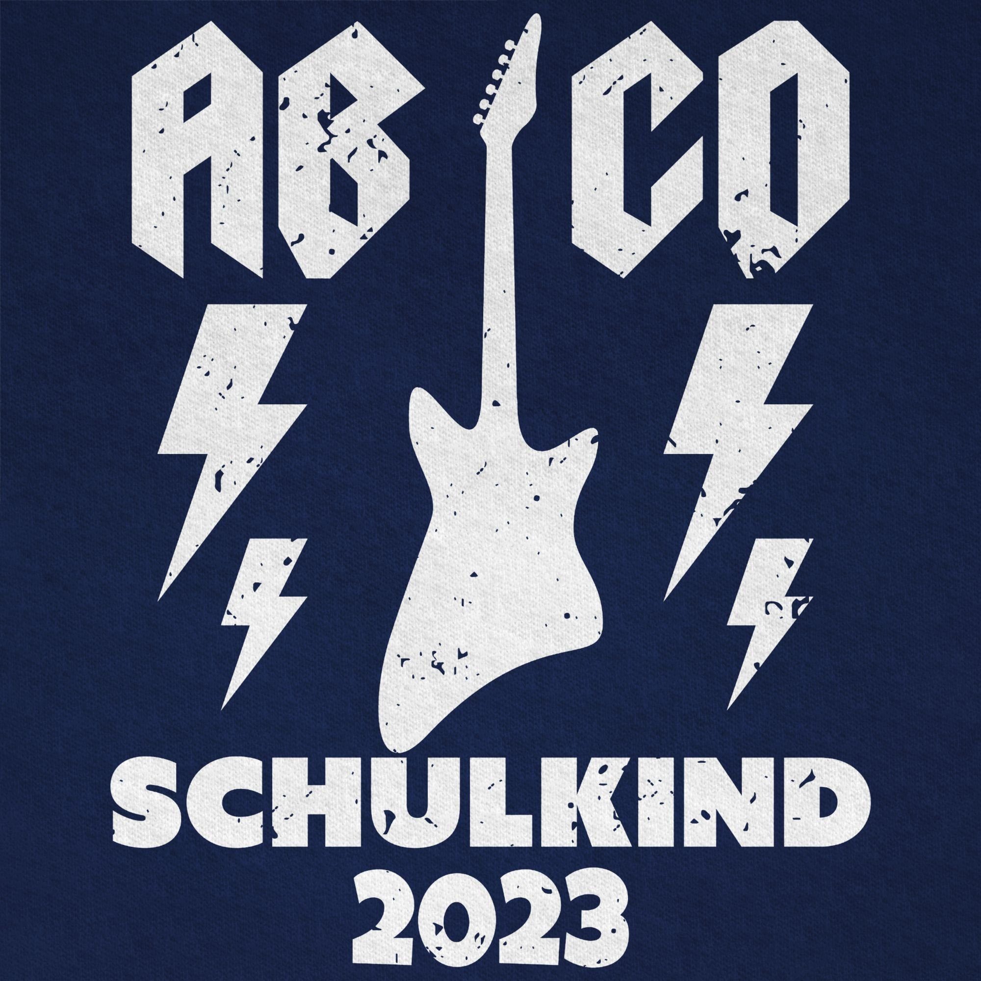 Schulanfang Einschulung AB 2023 Schulkind T-Shirt Dunkelblau 1 Junge Geschenke Shirtracer Gitarre CD