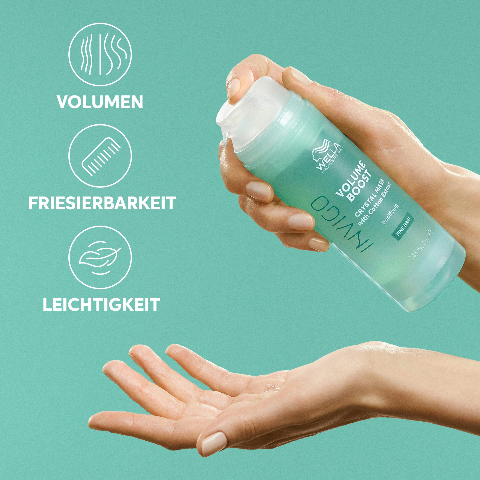 Wella Professionals Haarmaske INVIGO VOLUME BOOST CRYSTAL MASK, mehr Volumen, pflegend, ultimativer Glanz, perfekt für feines Haar