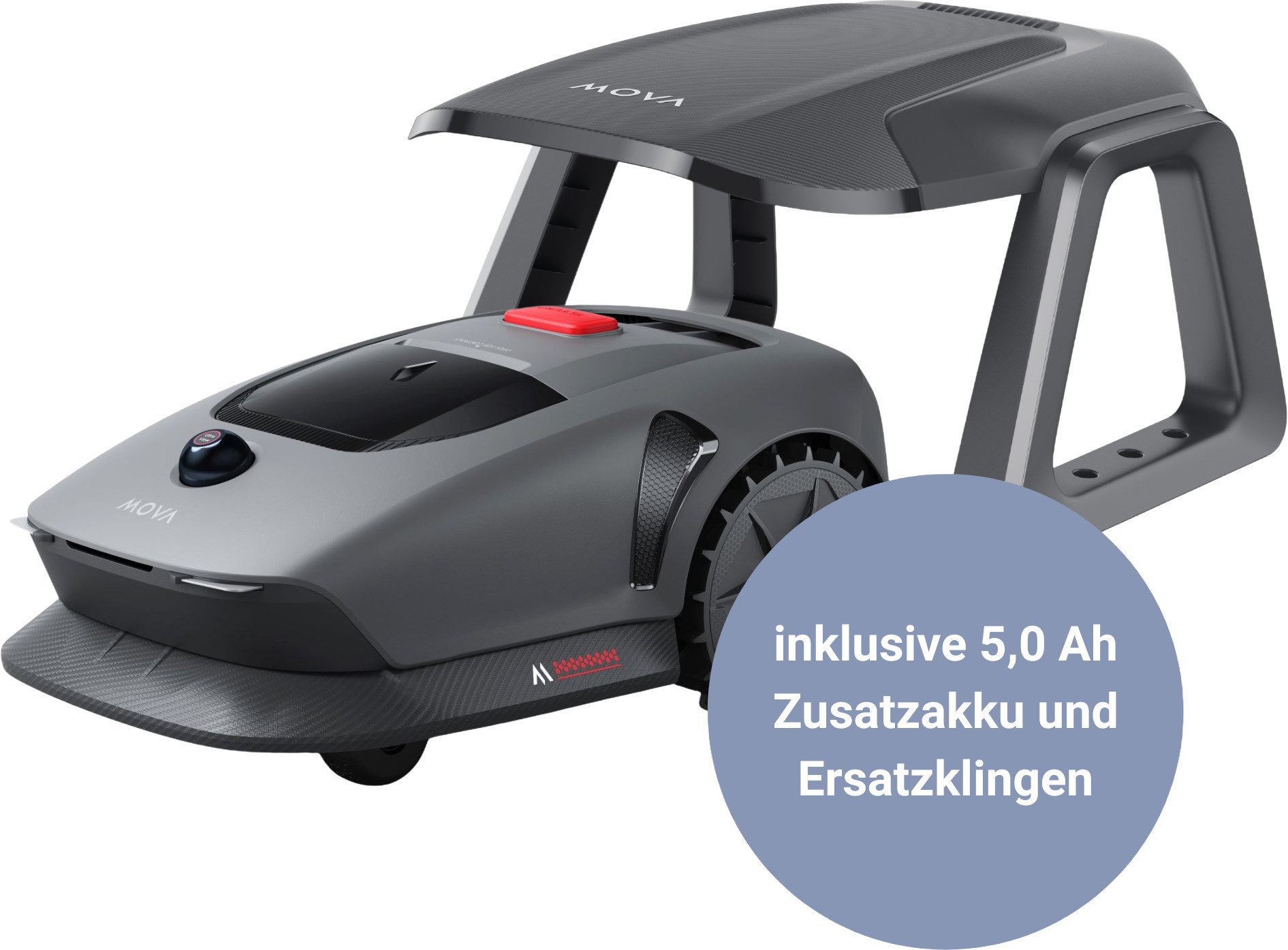 Mova Rasenmähroboter »MOVA 600 Kit« inkl. 5.Ah Zusatz-Akku & Ersatzklingen, bis 600 m² Rasenfläche, (mit Ladestation, 5.Ah Zusatz-Akku und Ersatzklingen), längere Laufzeit & reduzierte Ladezyklen durch 5.Ah. Zusatz-Akku