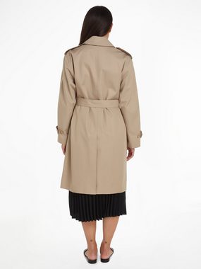 Tommy Hilfiger Trenchcoat COTTON SB BELTED COAT mit geknöpften Schulterträgern