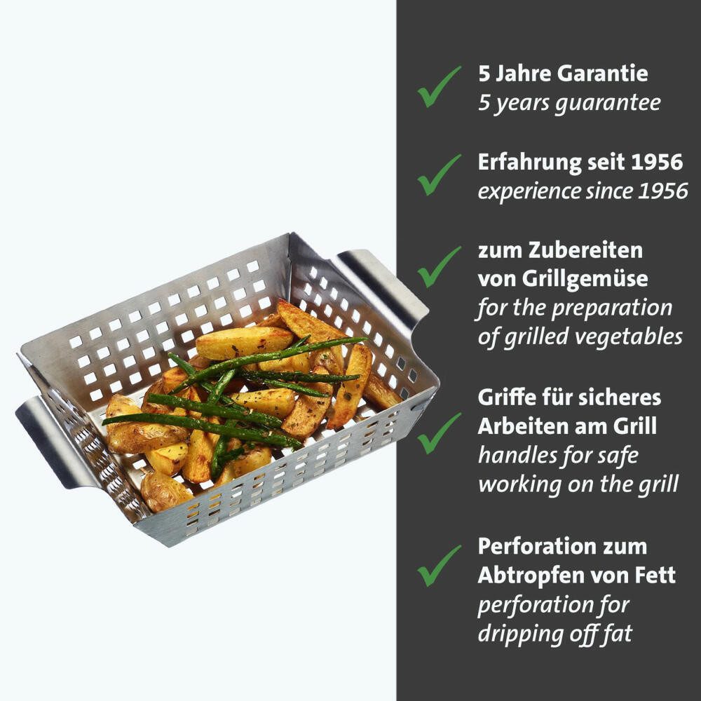 WESTMARK Grillschale / Grillkorb – Lochung für direkte Hitze und Röstaroma, spülmaschinenge, Rostfreier Edelstahl, spülmaschinengeeignet, einfache Handhabung