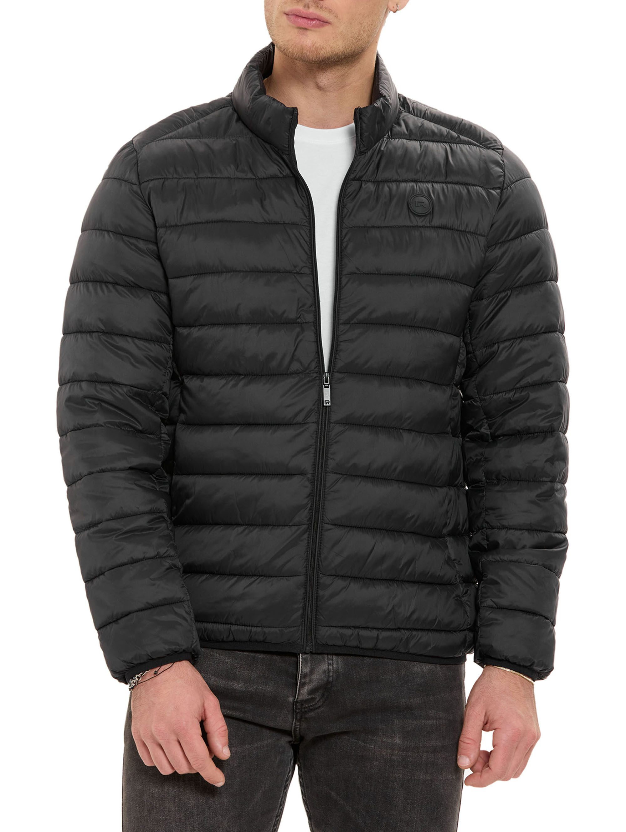Sommerjacke mit Stehkragen und Reißverschluss Steppjacke Casual