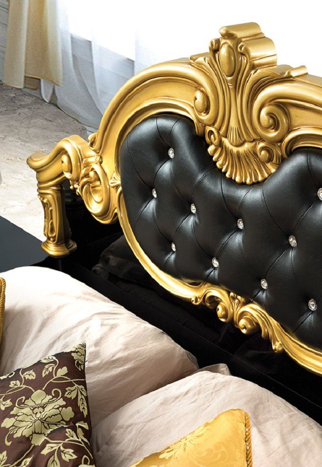 Interdesign24 Schlafzimmer-Set Barokko, (im Hochglanz Stil, Schwarz/Gold Barock 4-Teilig), klassischen