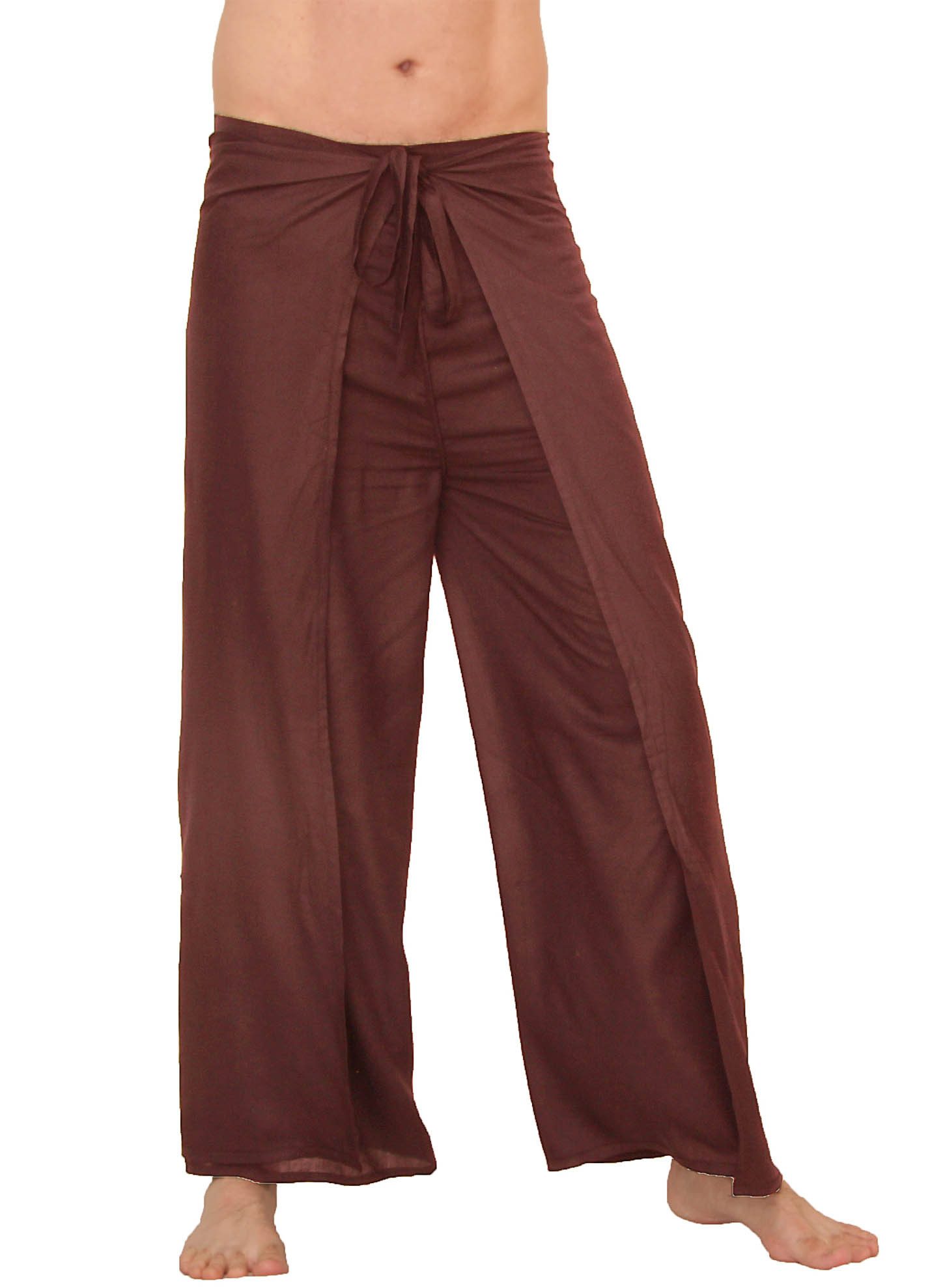 Leucht-Welten Pumphose Wickelhose aus bequem fallenden Material Braun für Damen wie Herren