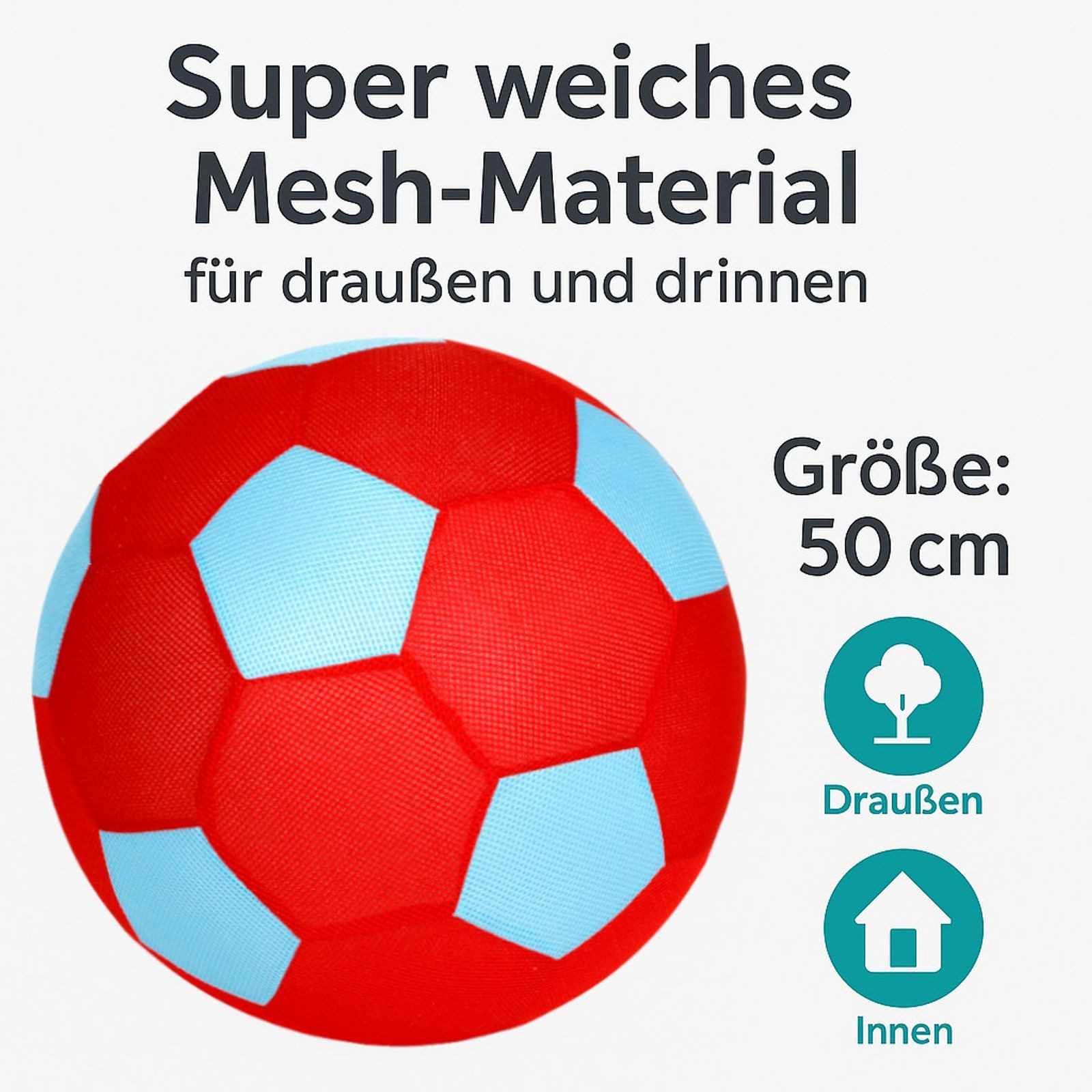 BURI Softball XXL Meshball Riesenball 50cm Ball groß Spielball Stoffball Mesh Ball