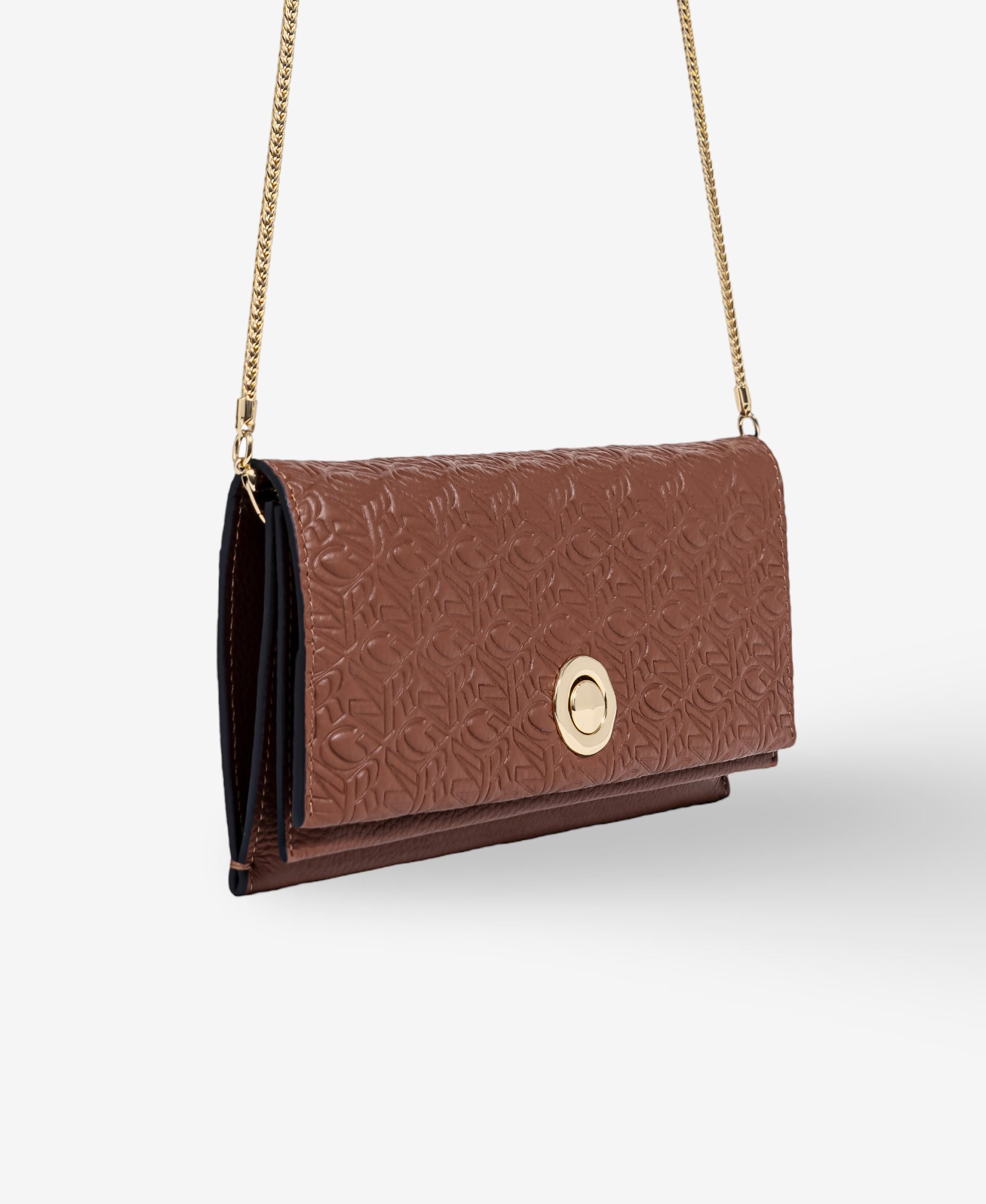 GLAMIRA Handtasche Glamouré Soir Braune Geldbörse (1-tlg., mit abnehmbarem Schulterriemen), abnehmbarer Schulterriemen mit Kette