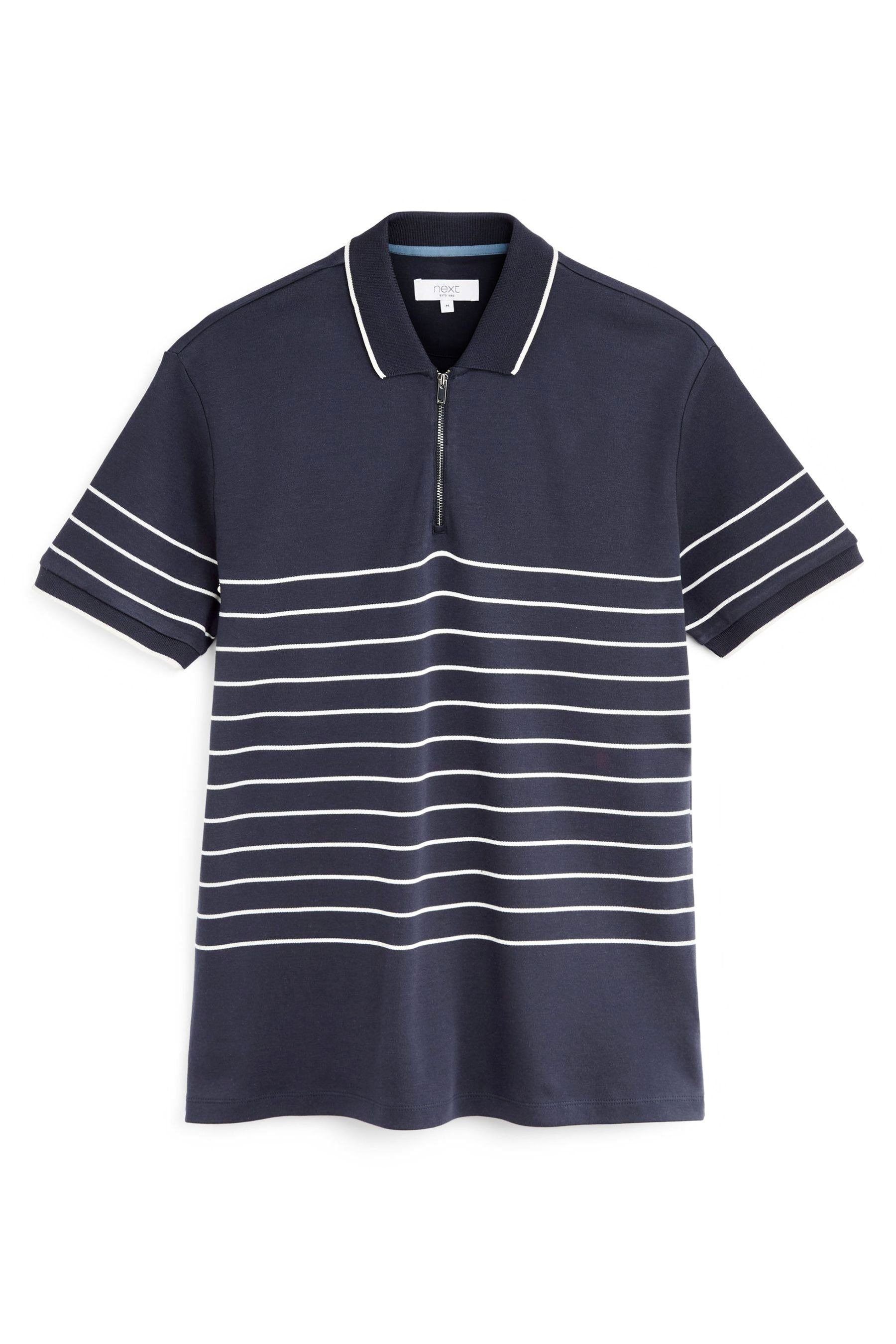 Next Poloshirt Polo-Shirt in Blockfarben (1-tlg) Navy Blue Stripe