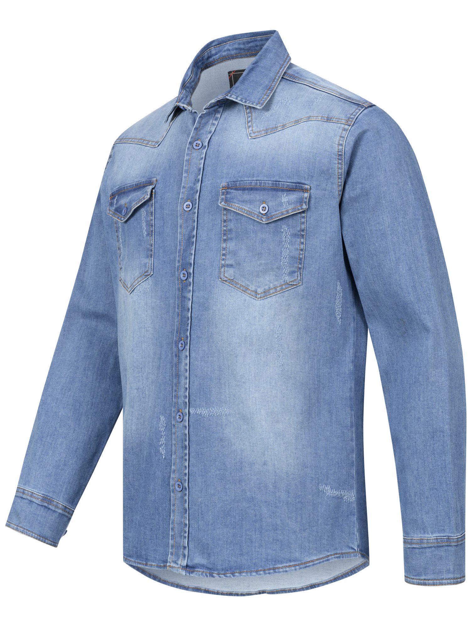 Rock Creek Jeanshemd Herren Jeans Hemd Regular Fit H-419