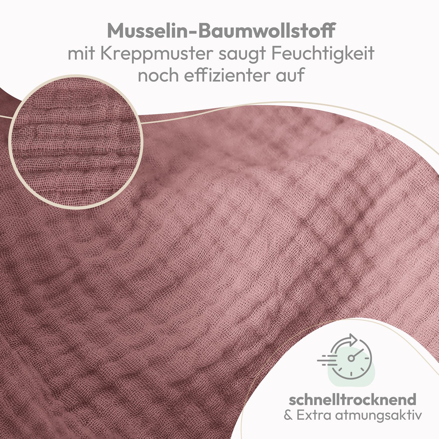 Laleni Spucktuch Spucktücher Baby aus Reiner Baumwolle in 70x70, (5-tlg), OEKO-TEX Zertifizierte Mulltücher