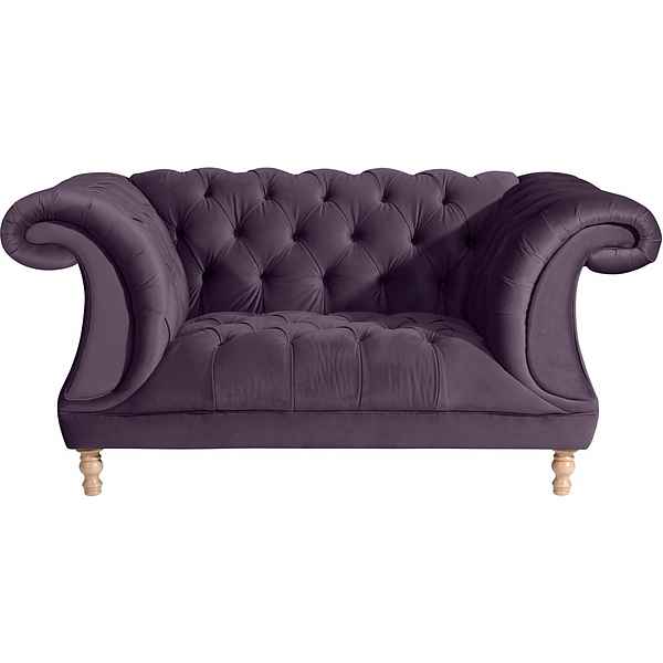 Max Winzer® Loveseat Isabelle, mit Knopfheftung & gedrechselten Füßen in Buche natur, Breite 167 cm