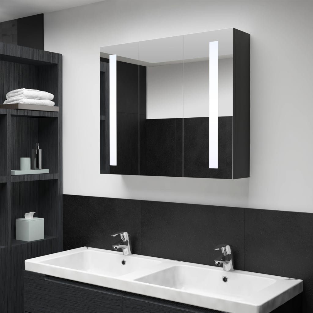 cm Badezimmerspiegelschrank fürs 89x14x62 vidaXL LED-Spiegelschrank Bad