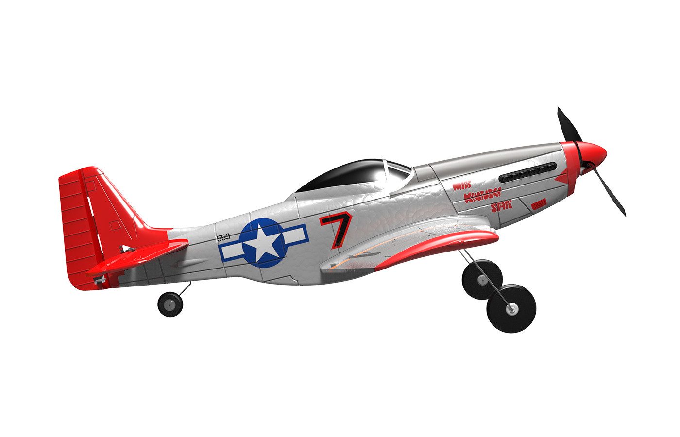 Robitronic RC-Helikopter Modster MDX Mustang P-51D RC Flugzeug RTF inkl. 6-Achs-Fluglagenstabi