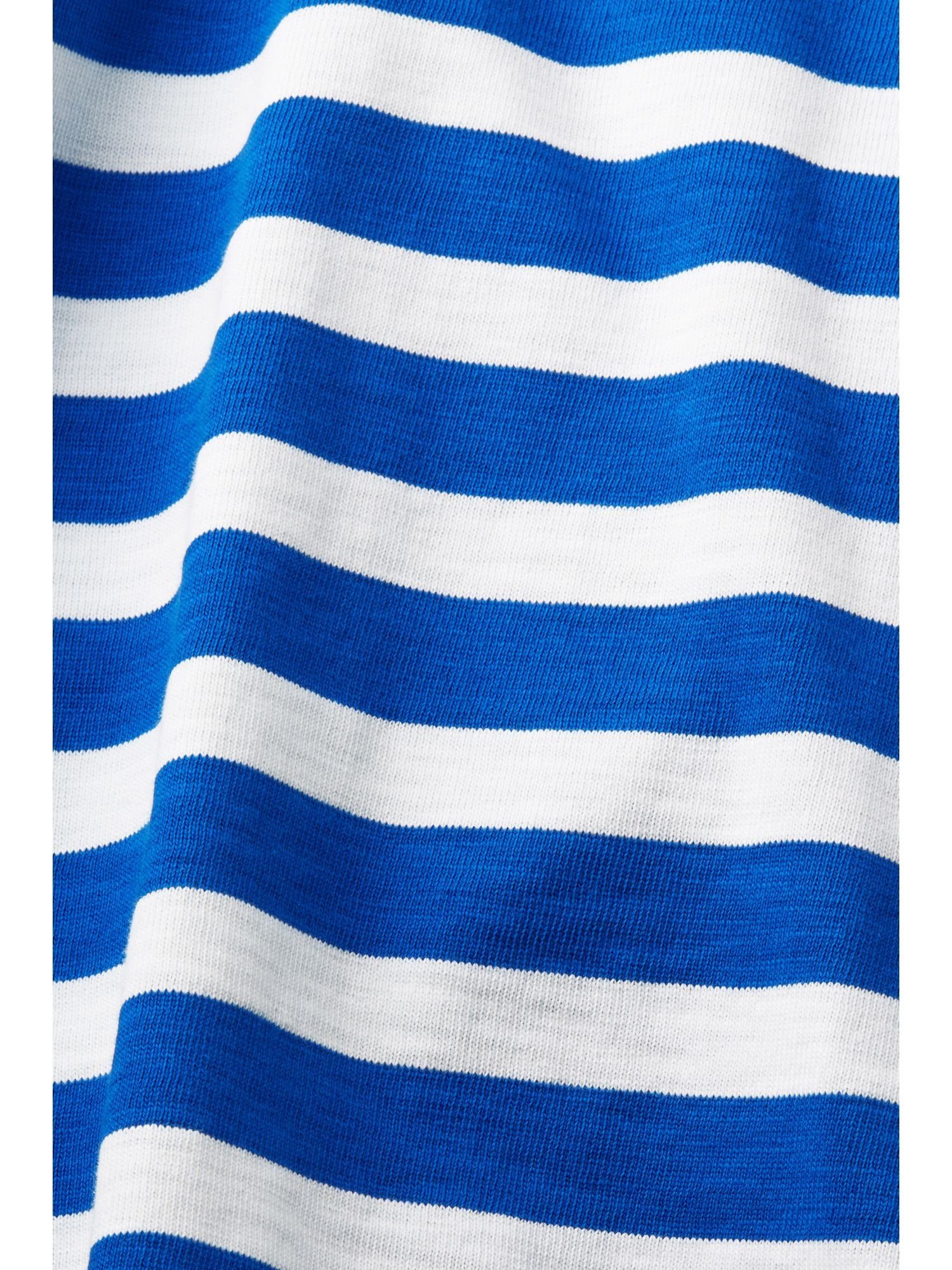 Esprit Langarmshirt Streifen-Shirt mit V-Ausschnitt BLUE (1-tlg)