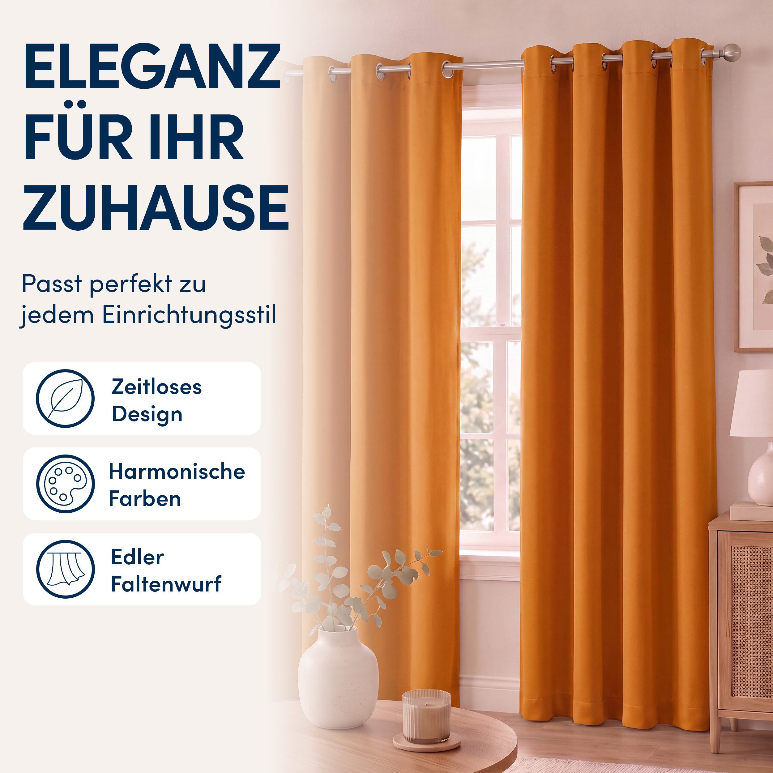 Stoffschmiede Gardine Blickdicht - Kräuselband & Ösen, Ösen – Bild 4 von 5