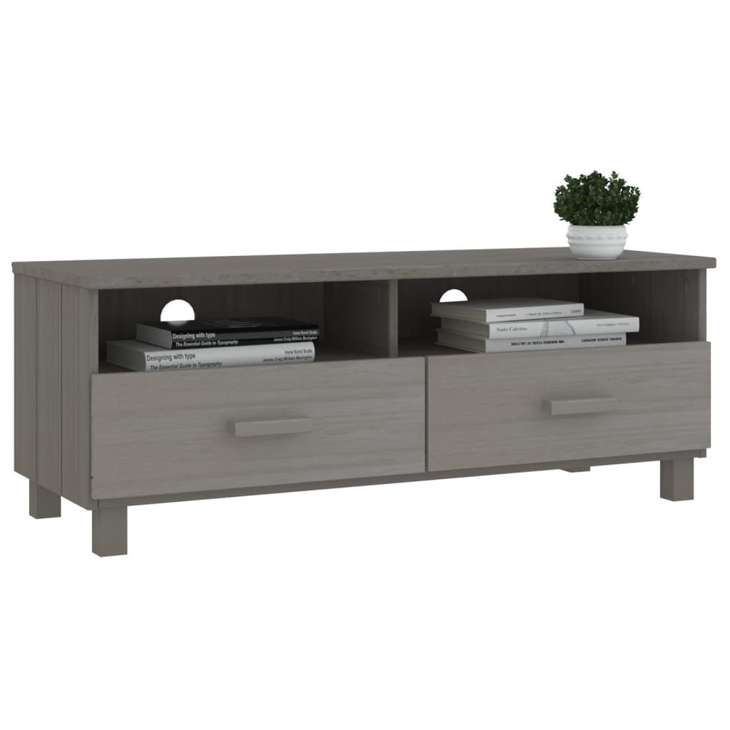 vidaXL TV-Schrank NA TV-Schrank Hellgrau 106x40x40 cm Massivholz Kiefer Lowboard