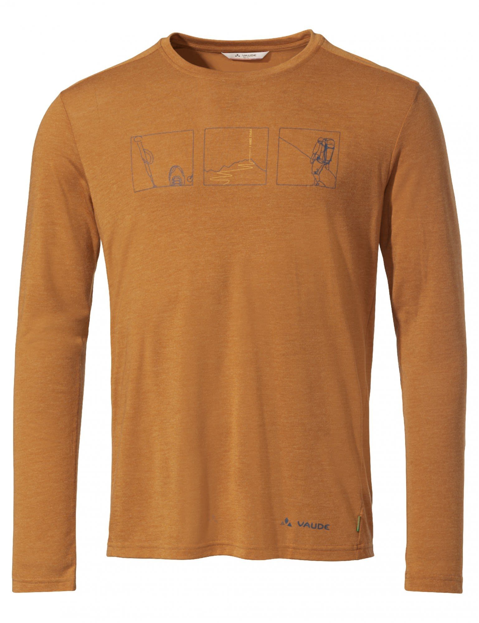 Vaude Iii Langarmshirt Brown Mens Herren Rosemoor Long-sleeve VAUDE T-shirt Brown