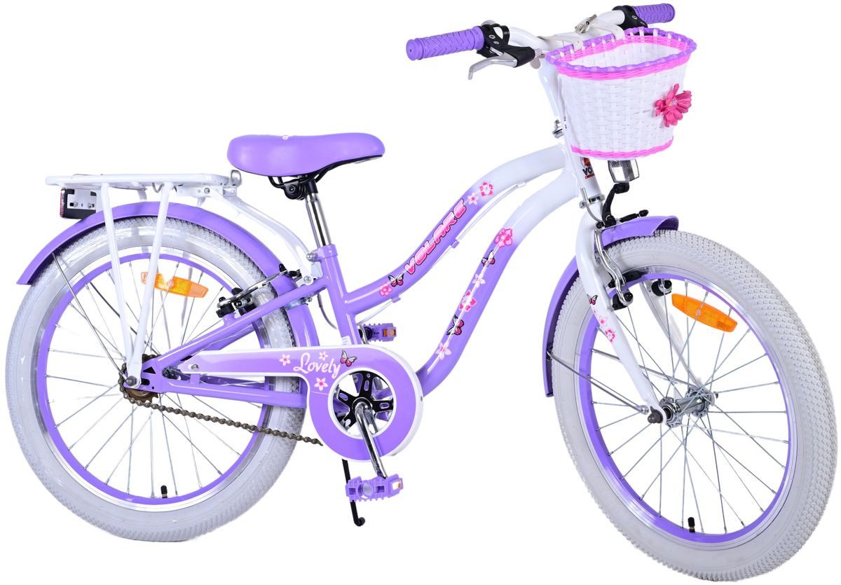 T&Y Trade Children's Bicycle 20" 20 Inch Kids Girls Bicycle Kids Bike LOVELY Purple 22124, 1 Speed, Basket, Kickstand, Luggage Rack