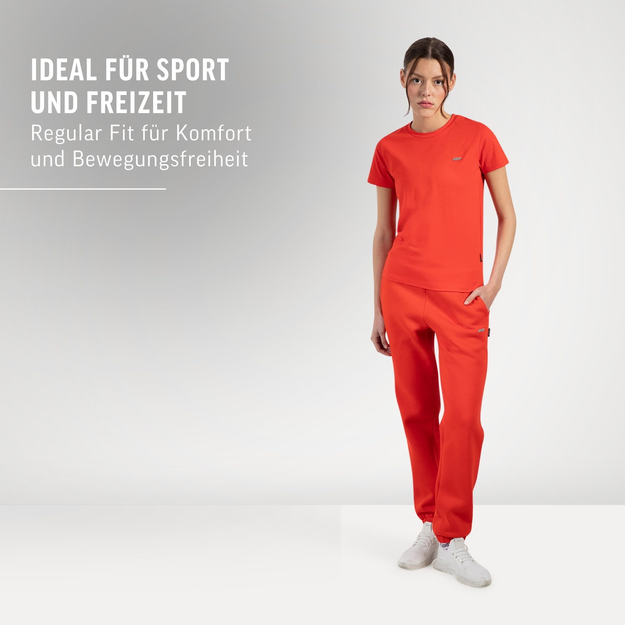 Smilodox Jogginghose Laurena, Regular Fit Sweathose mit Kordelzug am Bund, Metallabel angenehmes Material Bündchen an Beinabschlüssen Sport Alltag Fitness