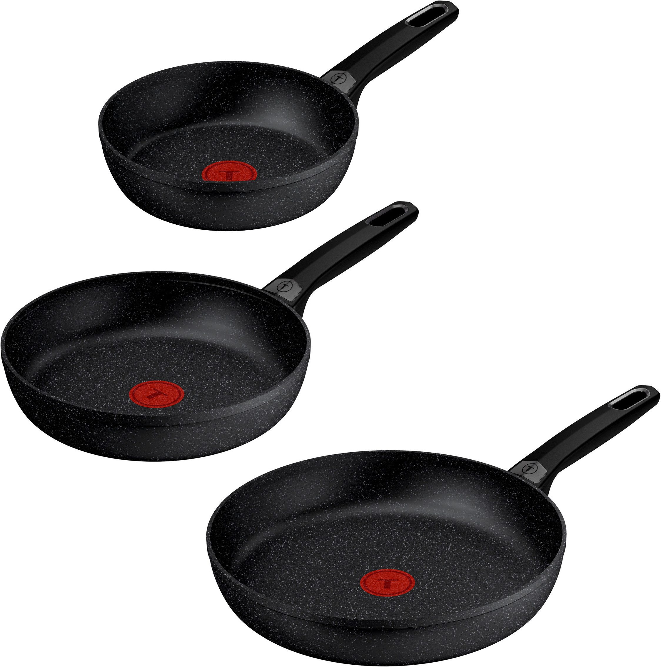 Tefal Pfannen-Set Excell'Cook, Aluminium (Set, 3-tlg., je 1 Pfanne 20/24/28 cm), leistungsstarke Antihaftbeschichtung, Induktion, metallspatelsicher