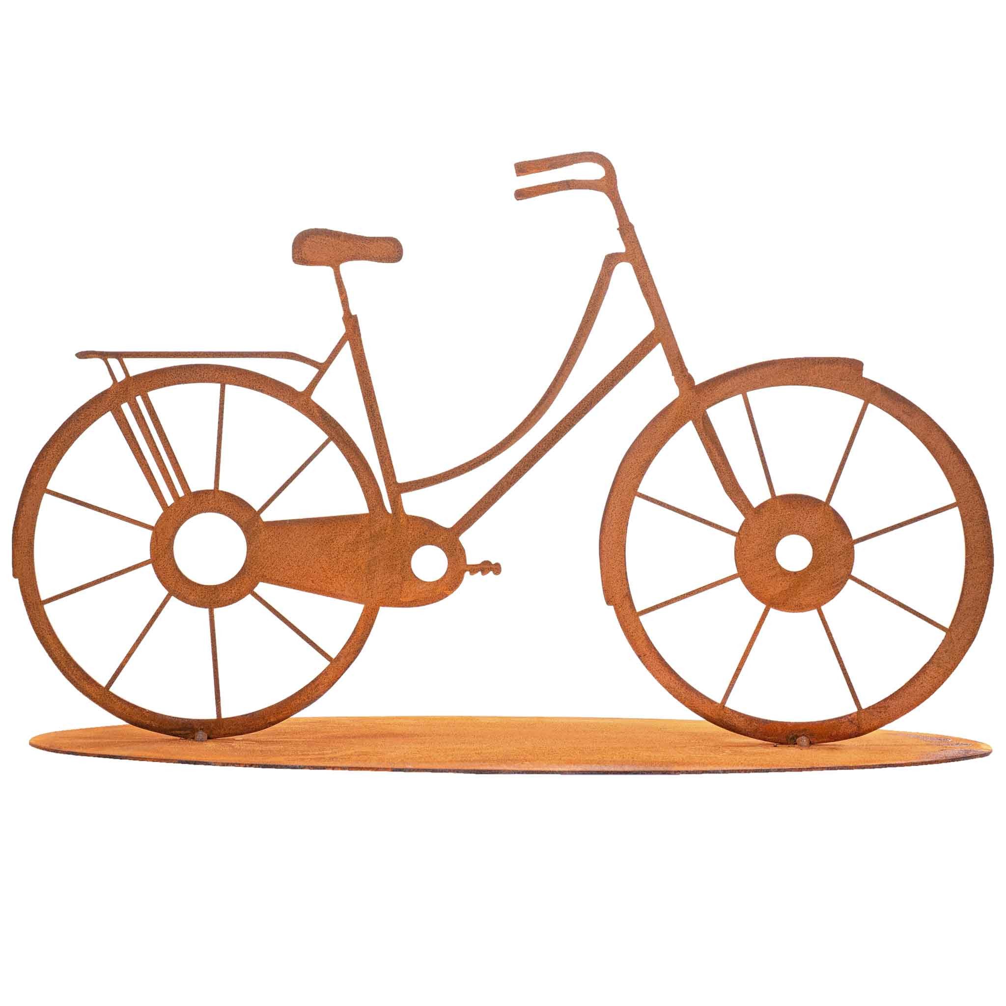 Rostikal Gartenfigur Fahrrad Deko Figur Garten Metall, Echter Rost