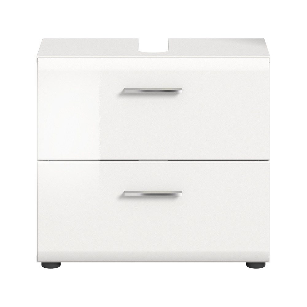 xonox.home Waschbeckenunterschrank Waschbeckenunterschrank Ice, mit Schubkästen, weiß / weiß Hochglanz (1-St) Badmöbel, Einzelltyp