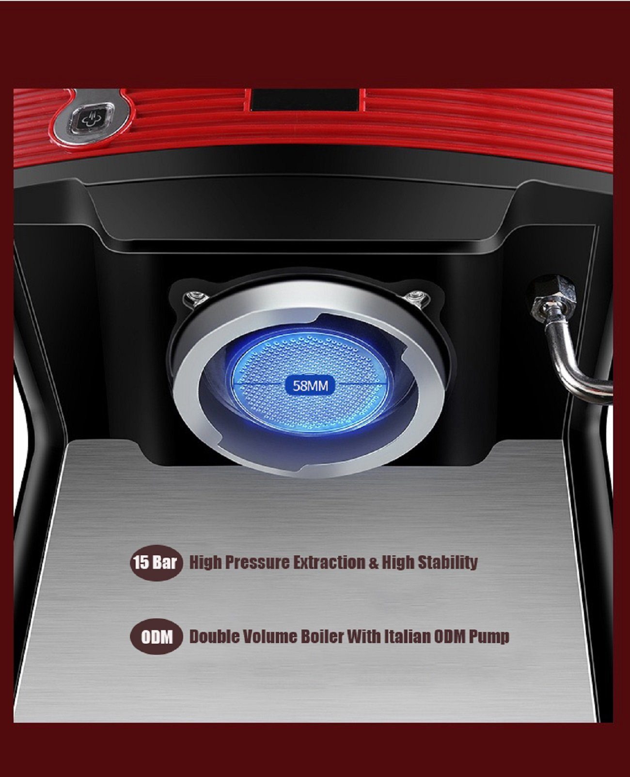 YOSHAN automatische Machine Semi 58mm Espressomaschine Durchmesser Korbfilter GM, Espresso 3601