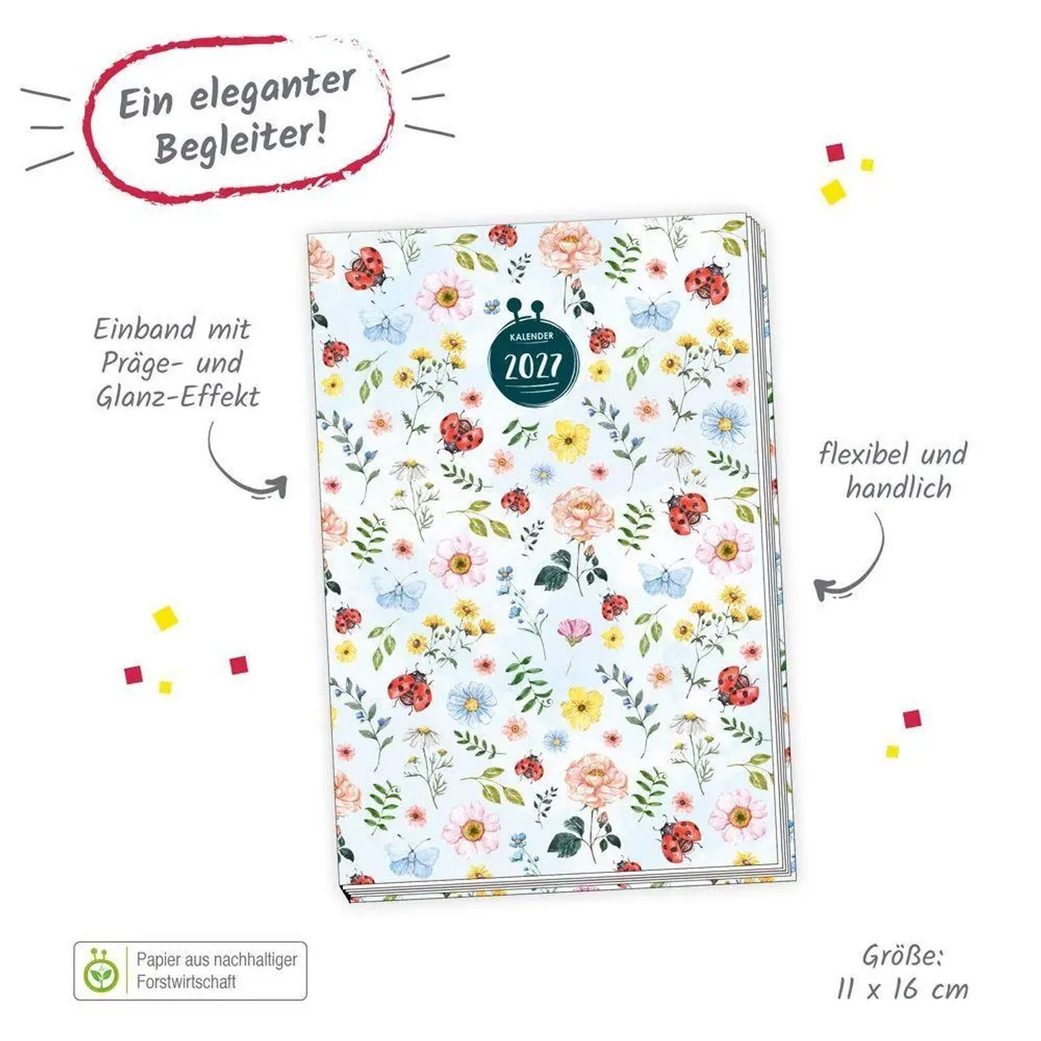 Trötsch Verlag Taschenkalender TRÖTSCH - Taschenkalender A6 Marienkäfer 2027 – Bild 2 von 4