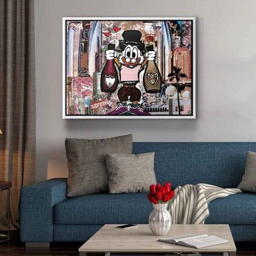 DOTCOMCANVAS® Leinwandbild Dagobert Abu Dhabi, Leinwandbild Dagobert Duck Abu Dhabi Pop Art streetart Dom Perignon