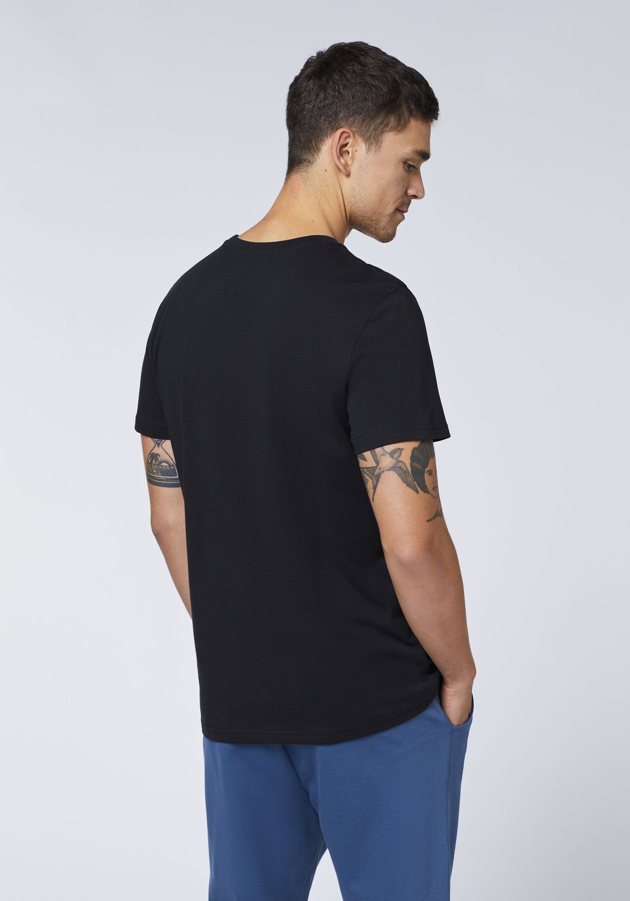 Oklahoma Jeans Black Beauty 19-3911 Print-Shirt mit Schriftzügen
