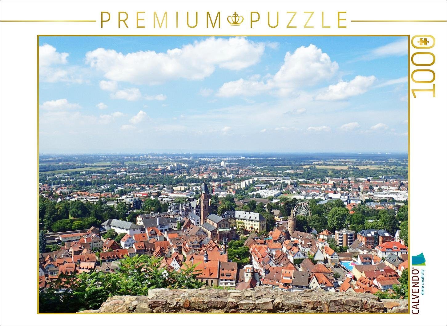 Puzzle CALVENDO Puzzle Blick über Weinheim zur Kerve 1000 Teile Lege-Größe 64 x 48 cm Foto-Puzzle Bild von Ilona Andersen