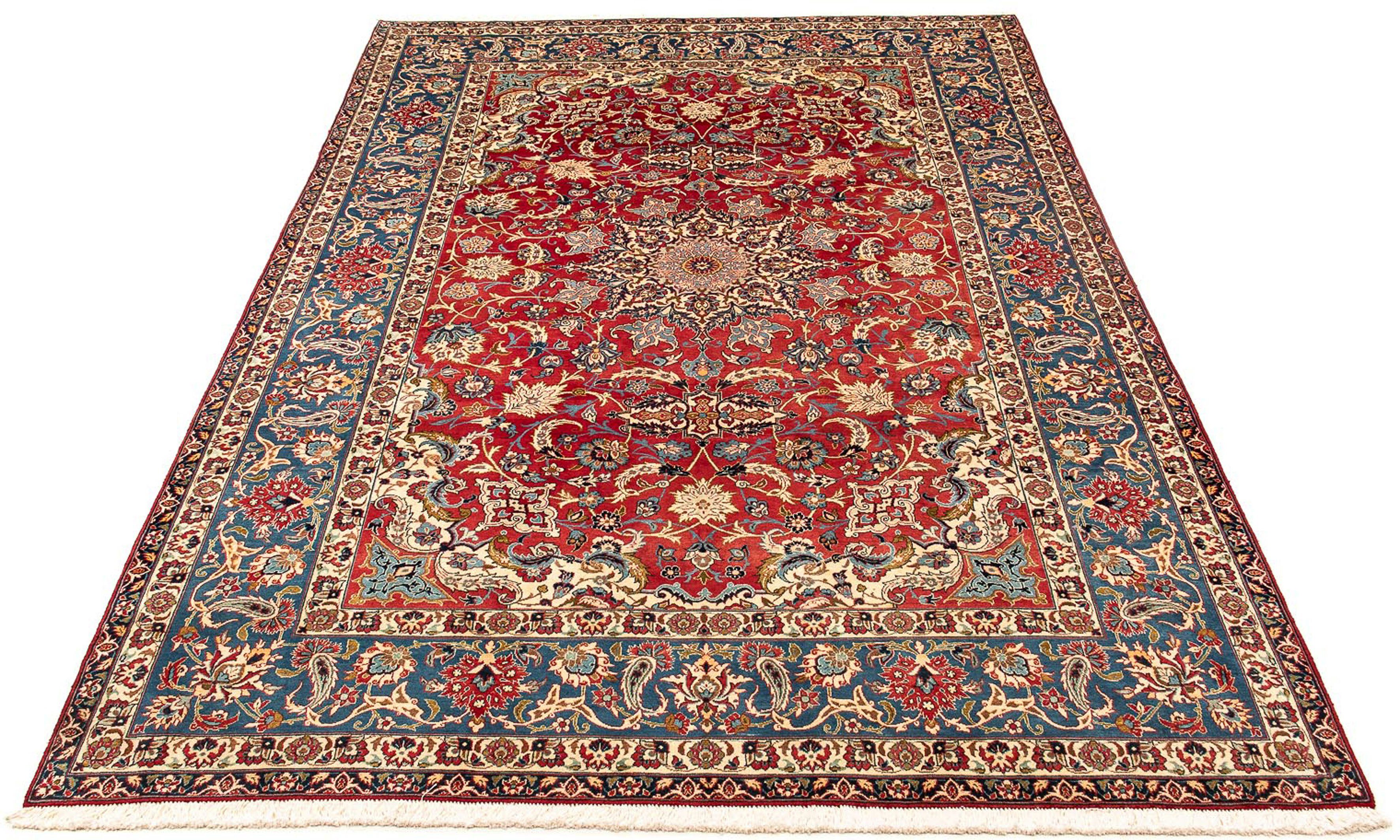 Orientteppich Perser - Isfahan - Premium - 377 x 271 cm - rot, morgenland, rechteckig, Höhe: 6 mm, Wohnzimmer, Handgeknüpft, Einzelstück mit Zertifikat