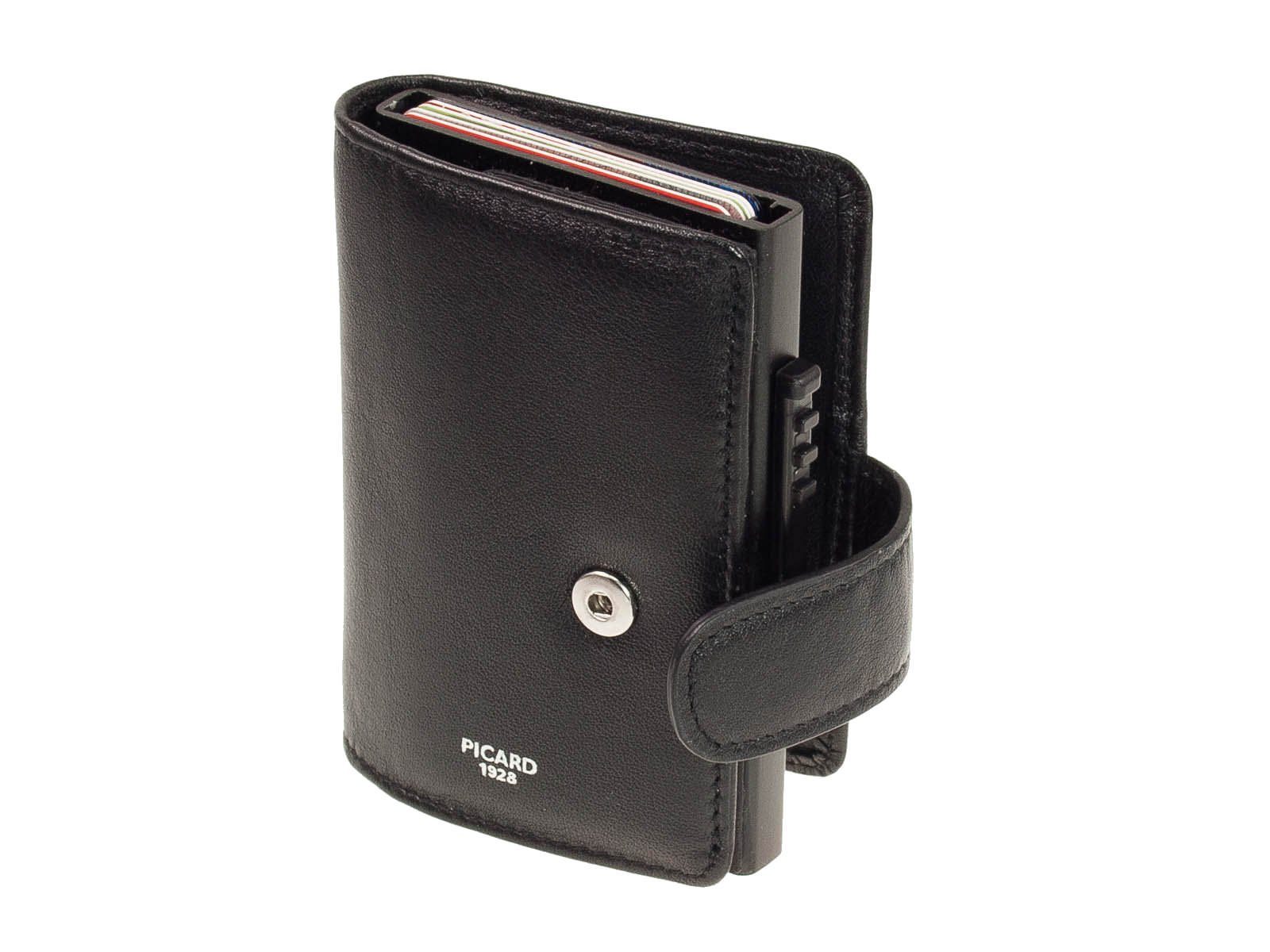 Picard Geldbörse Picard Bingo Mini RFID Kartenschützer Portemonnaie Schwarz Alubox