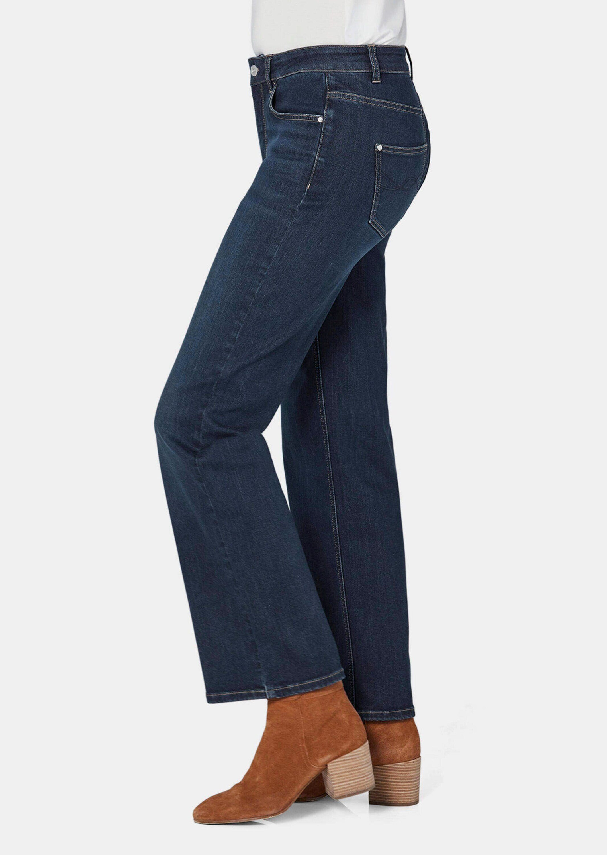 Jeans Bequeme Kurzgröße: Denim GOLDNER mit weitem Jeans Bein