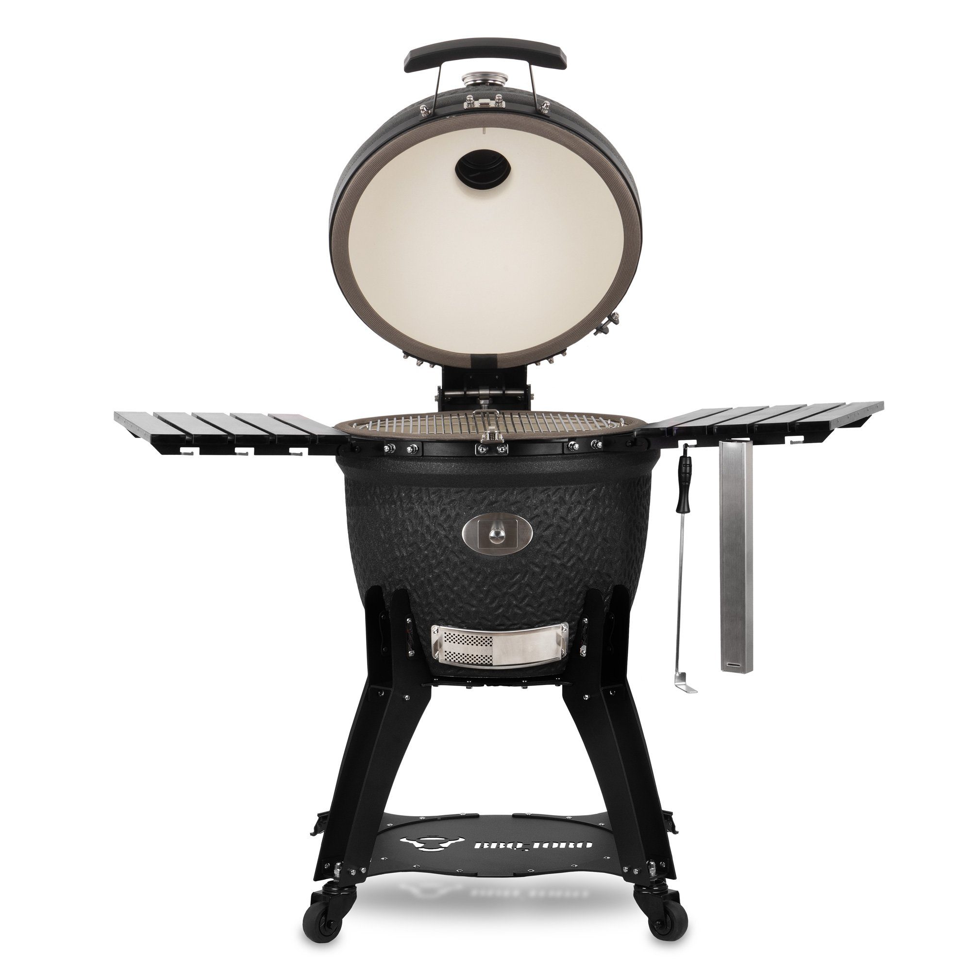BBQ-Toro Keramikgrill Kamado Grill Ø 56 cm "Yoru" Holzkohlegrill Keramikgrill mit Thermomete, High-End Holzkohlegrill
