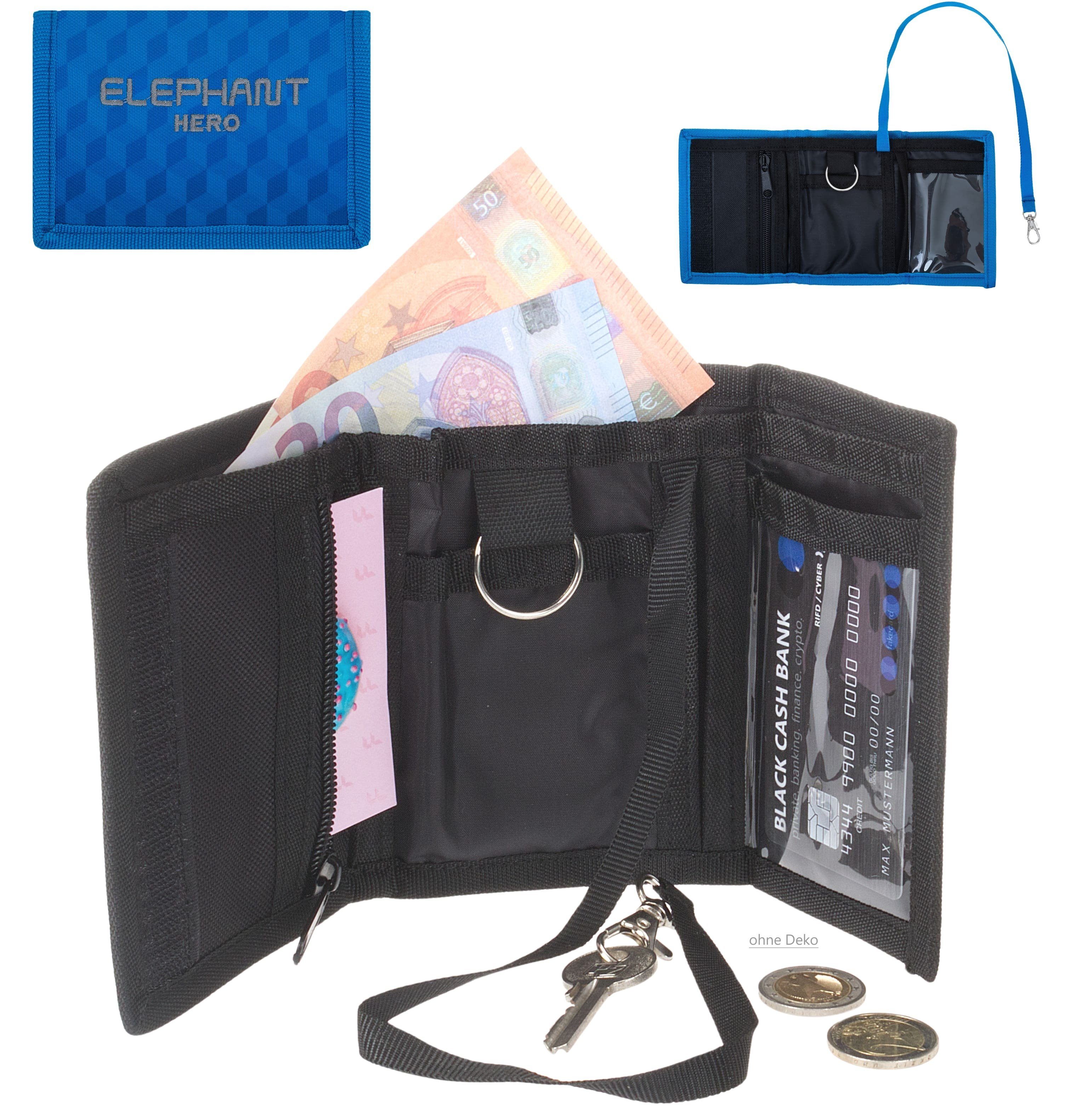 ELEPHANT Geldbörse Mädchen Jungen Hero Signature, Wallet Klettbörse Schülerbörse Schlüsselring Ausweisfach