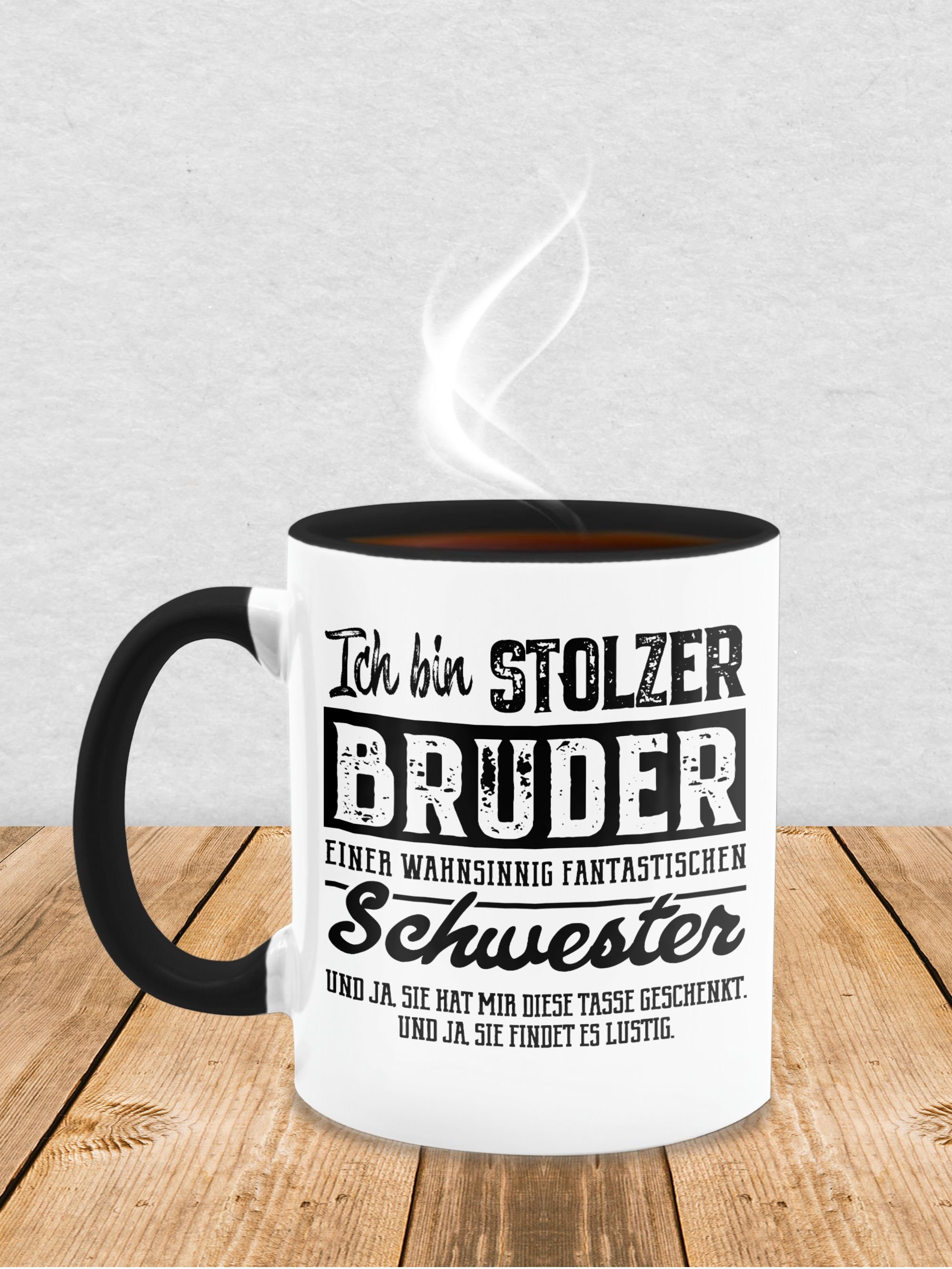 Shirtracer I Gesche, Bruder 1 fantastischen Bruder Bruder Keramik, Tasse Stolzer Schwarz Schwester Schwester einer