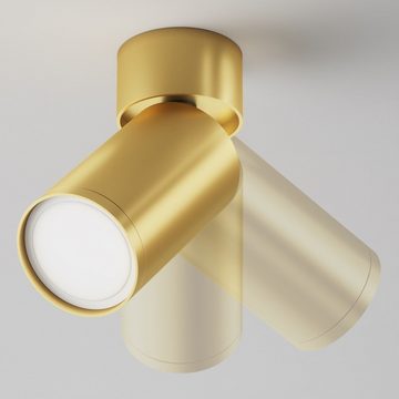 Maytoni Deckenspot Deckenaufbauleuchte Focus in Gold GU10 128mm, keine Angabe, Leuchtmittel enthalten: Nein, warmweiss, Deckenstrahler, Deckenspot, Aufbaustrahler