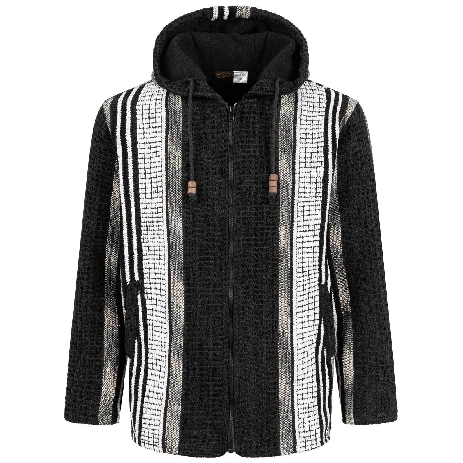 KUNST UND MAGIE Kapuzennickijacke Kapuzenjacke Kapu Hoodie mit Kapuze Goa Hippie Jacke Nepal Fair